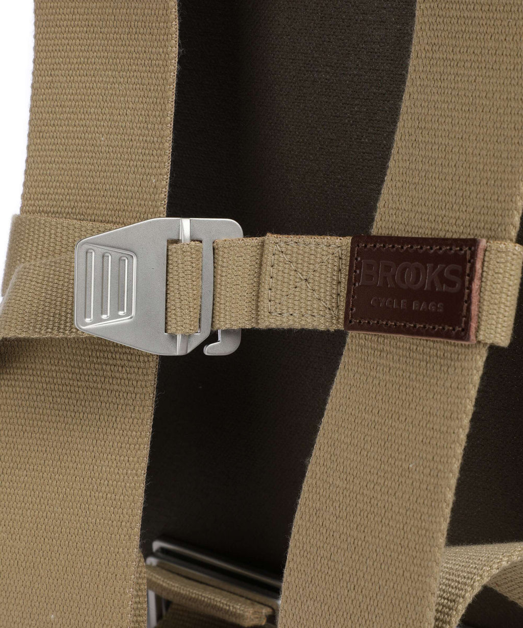 Brooks England Pickwick Large Patchwork Rolltop backpack moss