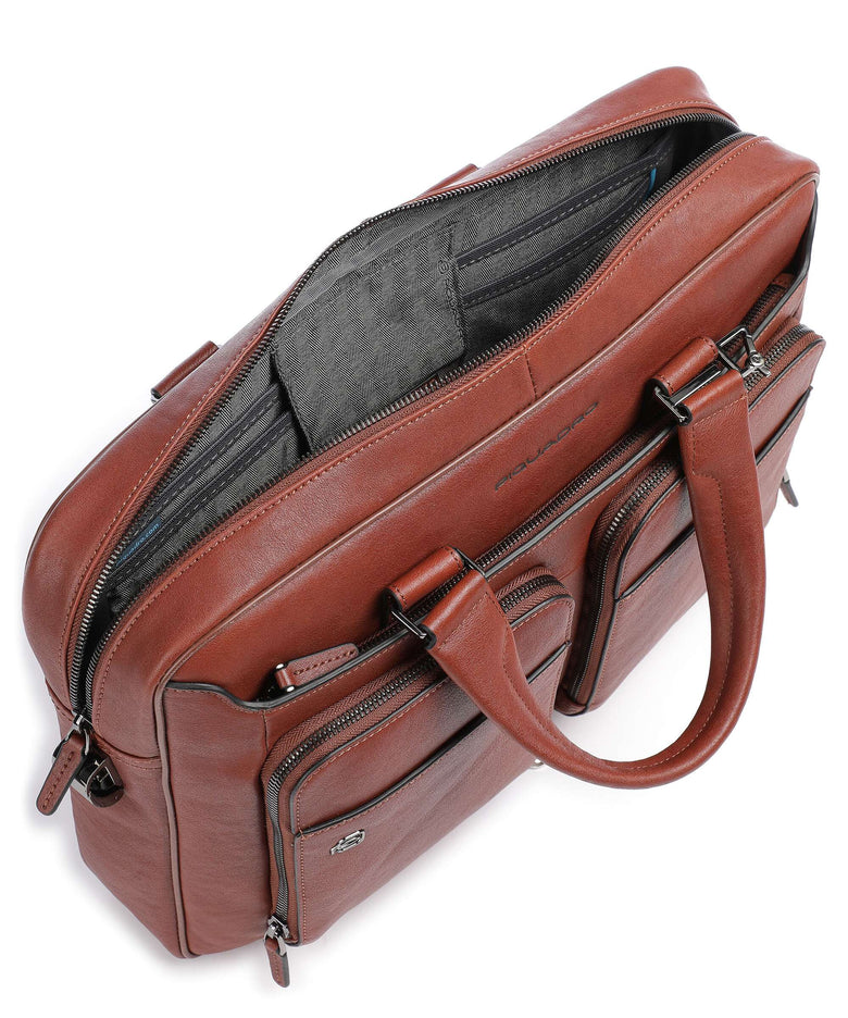 Piquadro Black Square Briefcase cuoio