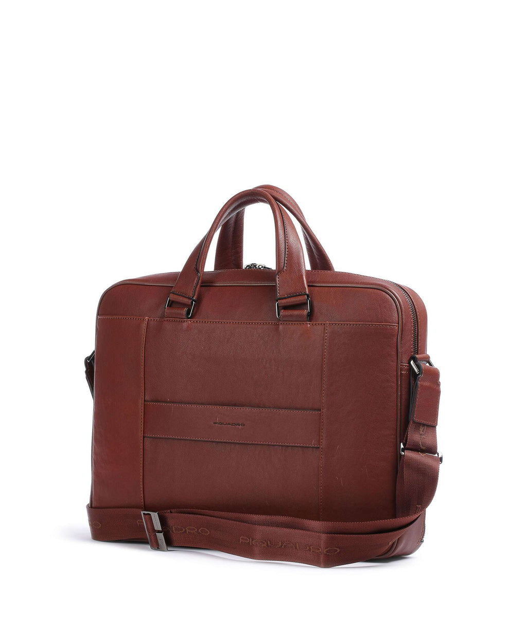 Piquadro Black Square Briefcase cuoio