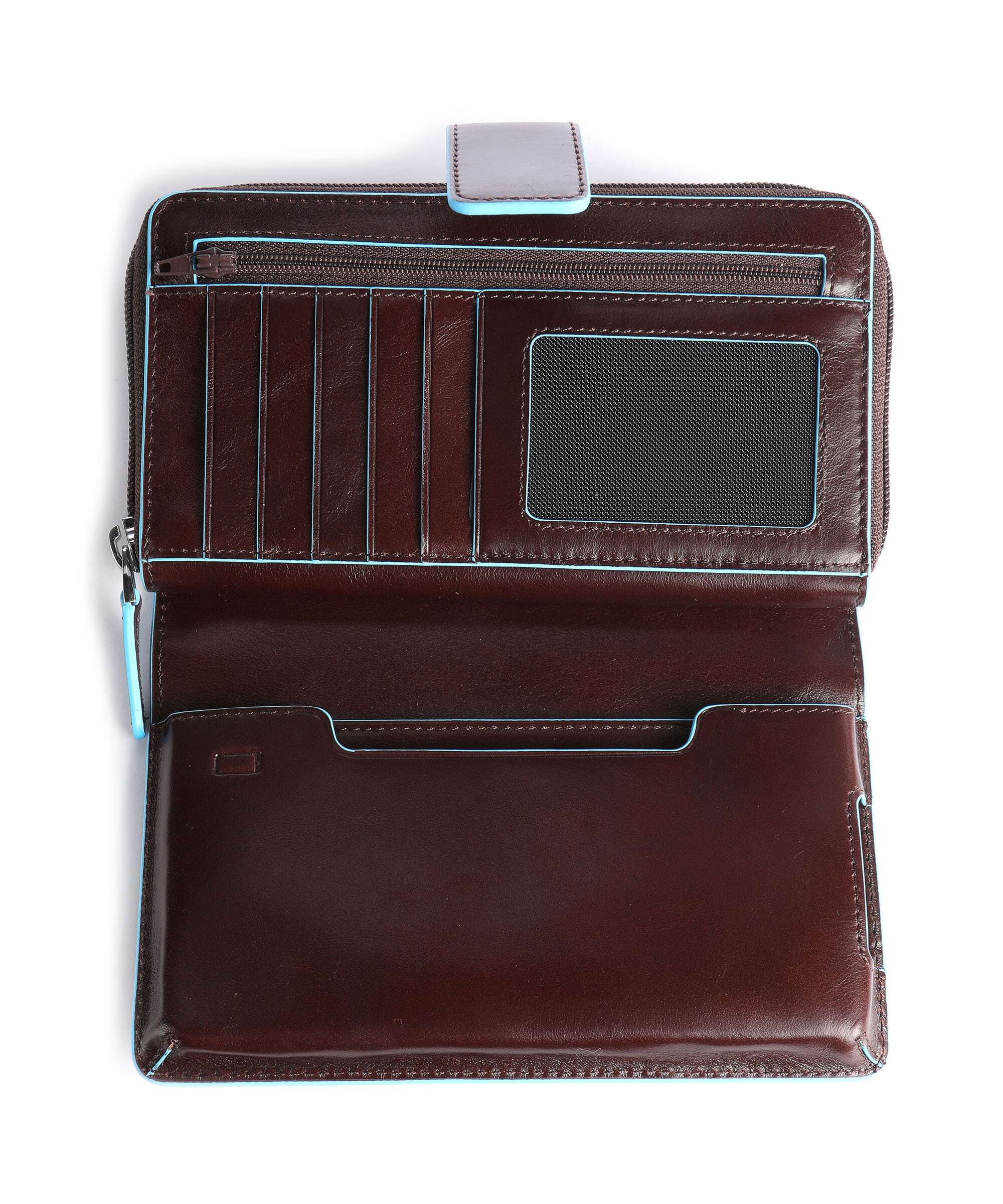 Piquadro Blue Square Wallet mahogany