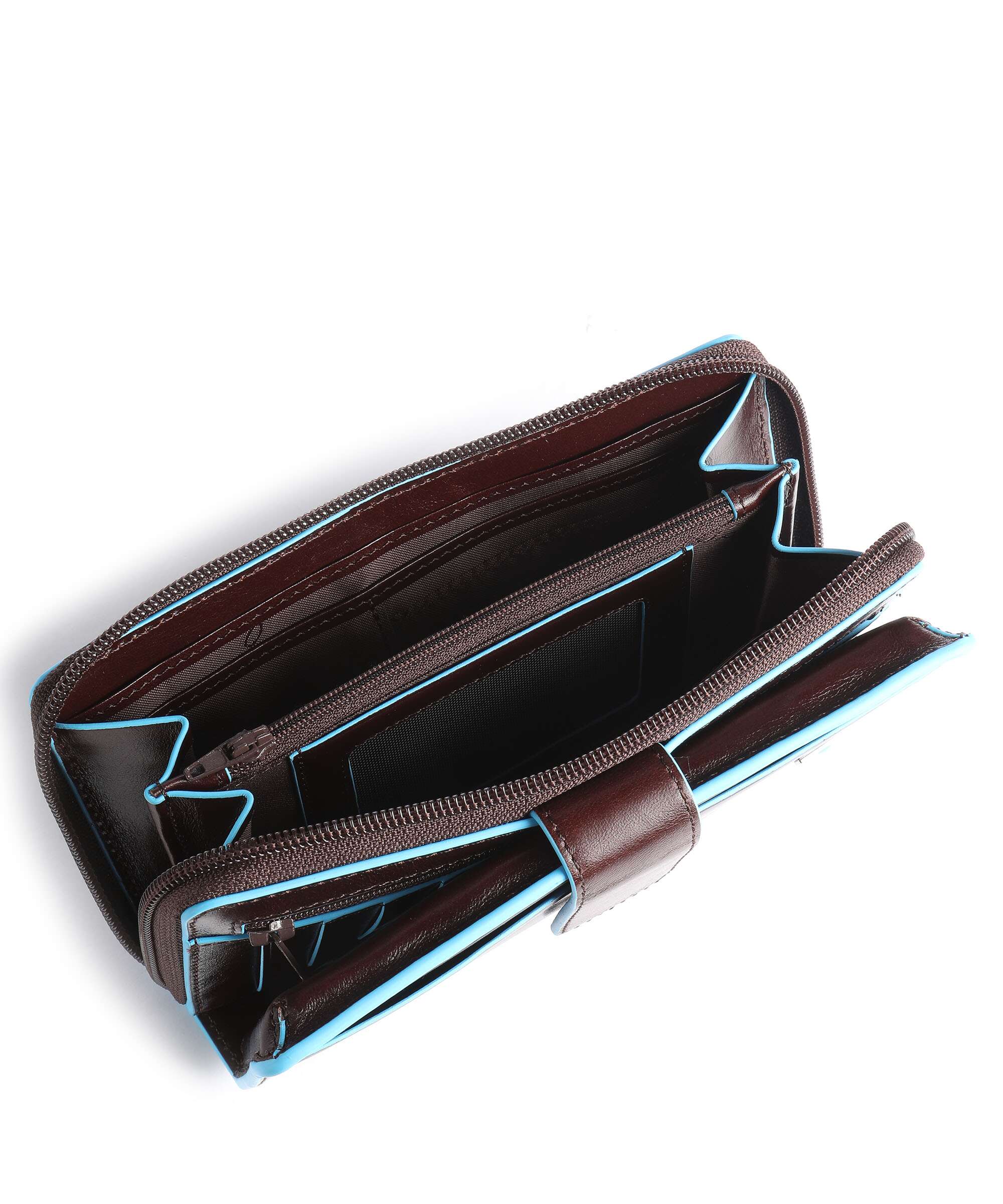 Piquadro Blue Square Wallet mahogany