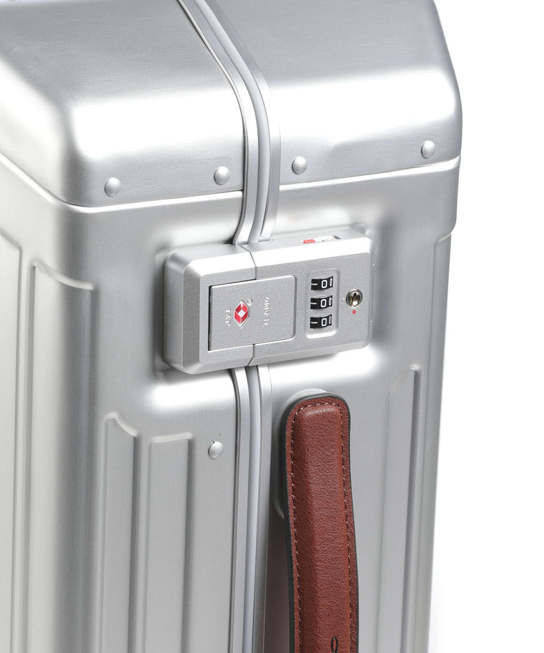 Piquadro Alu Spinner (4 wheels) grey/hide