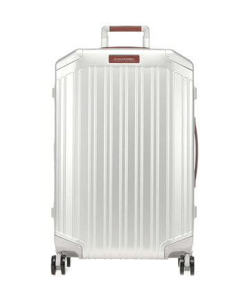 Piquadro Alu Spinner (4 wheels) grey/hide