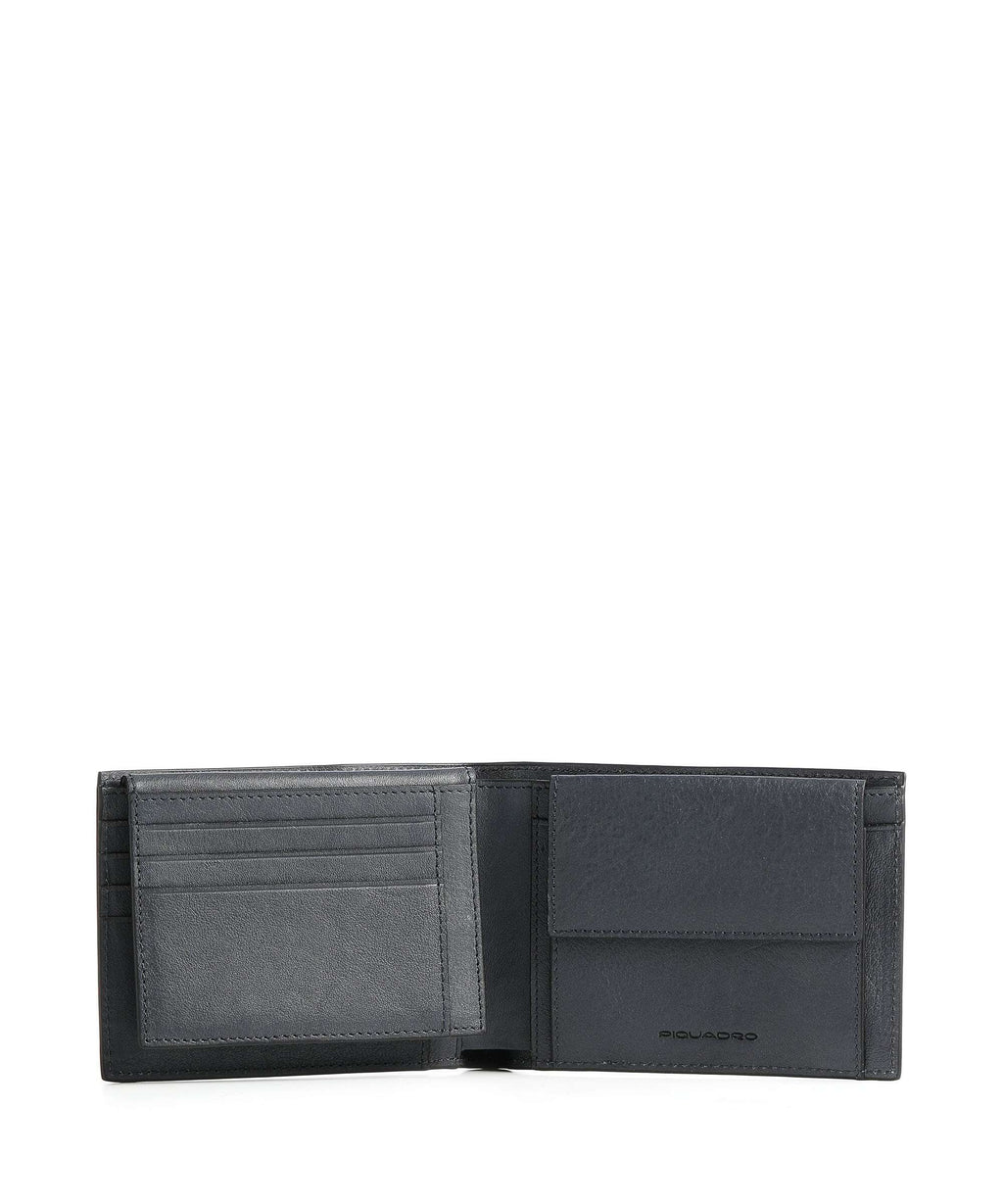 Piquadro Black Square Wallet blue ocean