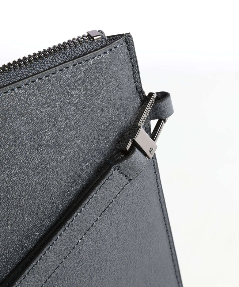 Piquadro Black Square Wristlet blue ocean