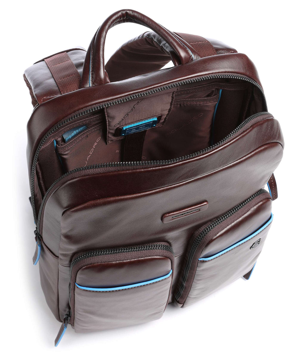 Piquadro Blue Square Revamp Laptop backpack mahogany