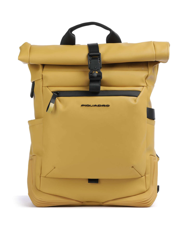 Piquadro Corner 2.0 2.0 Rolltop backpack ocra