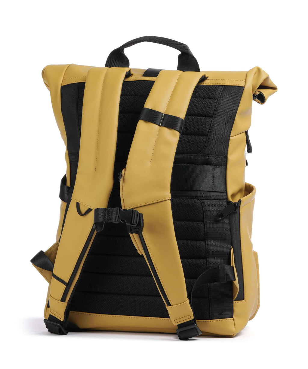 Piquadro Corner 2.0 2.0 Rolltop backpack ocra