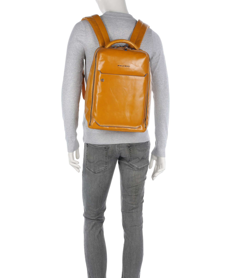 Piquadro Blue Square Backpack giallo zafferano