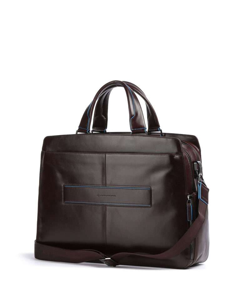 Piquadro Blue Square Briefcase mogano