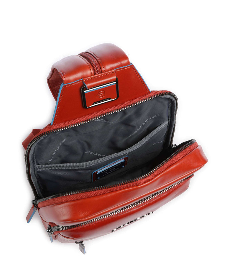 Piquadro Blue Square Sling bag tabacco