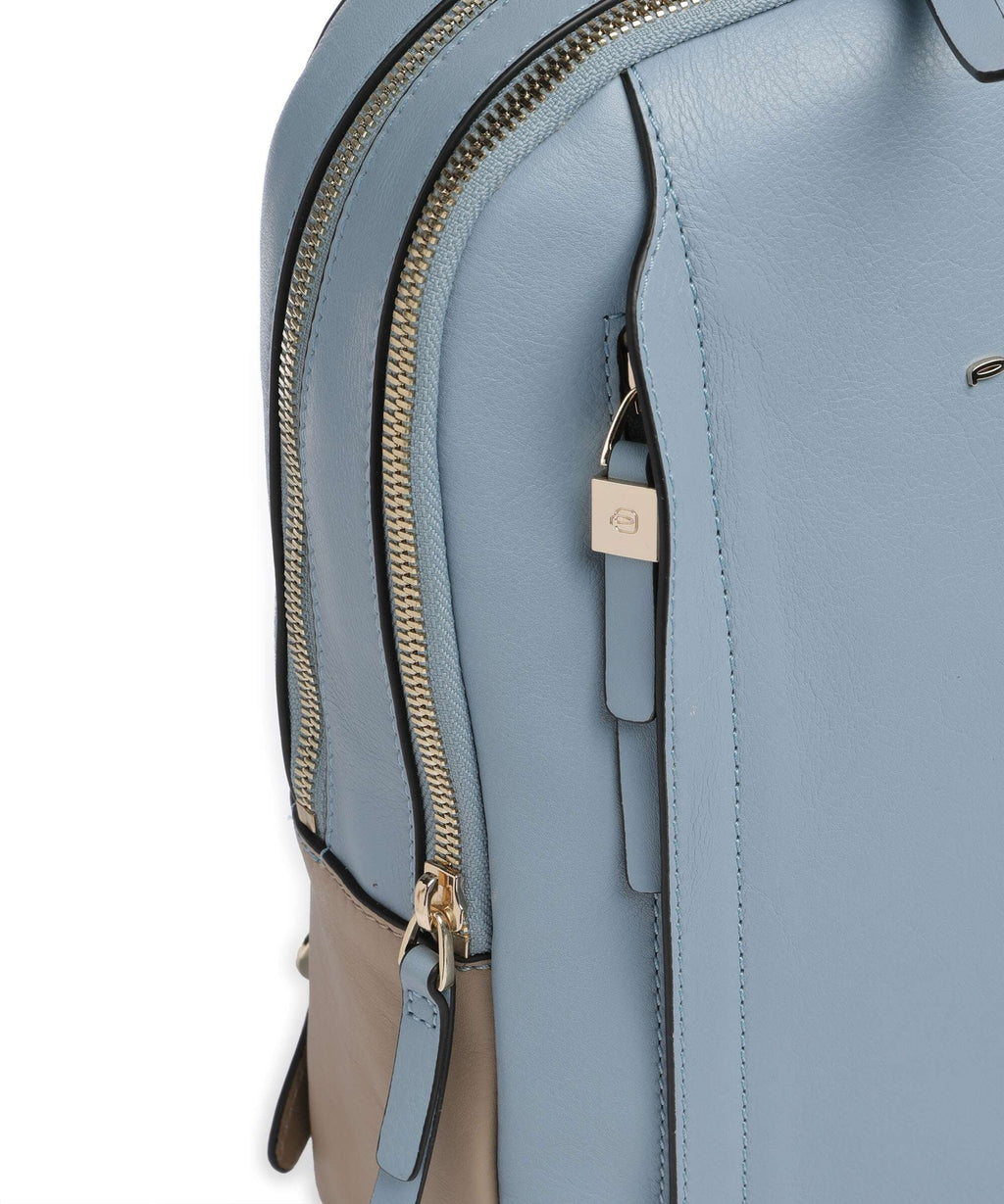 Piquadro Circle RFID Backpack light blue/beige