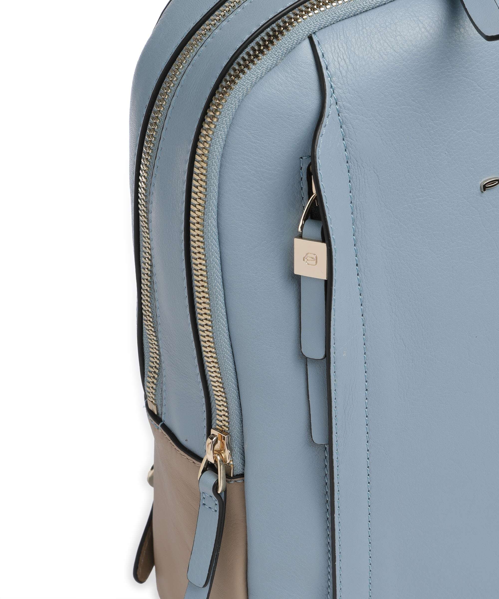 Piquadro Circle RFID Backpack light blue/beige