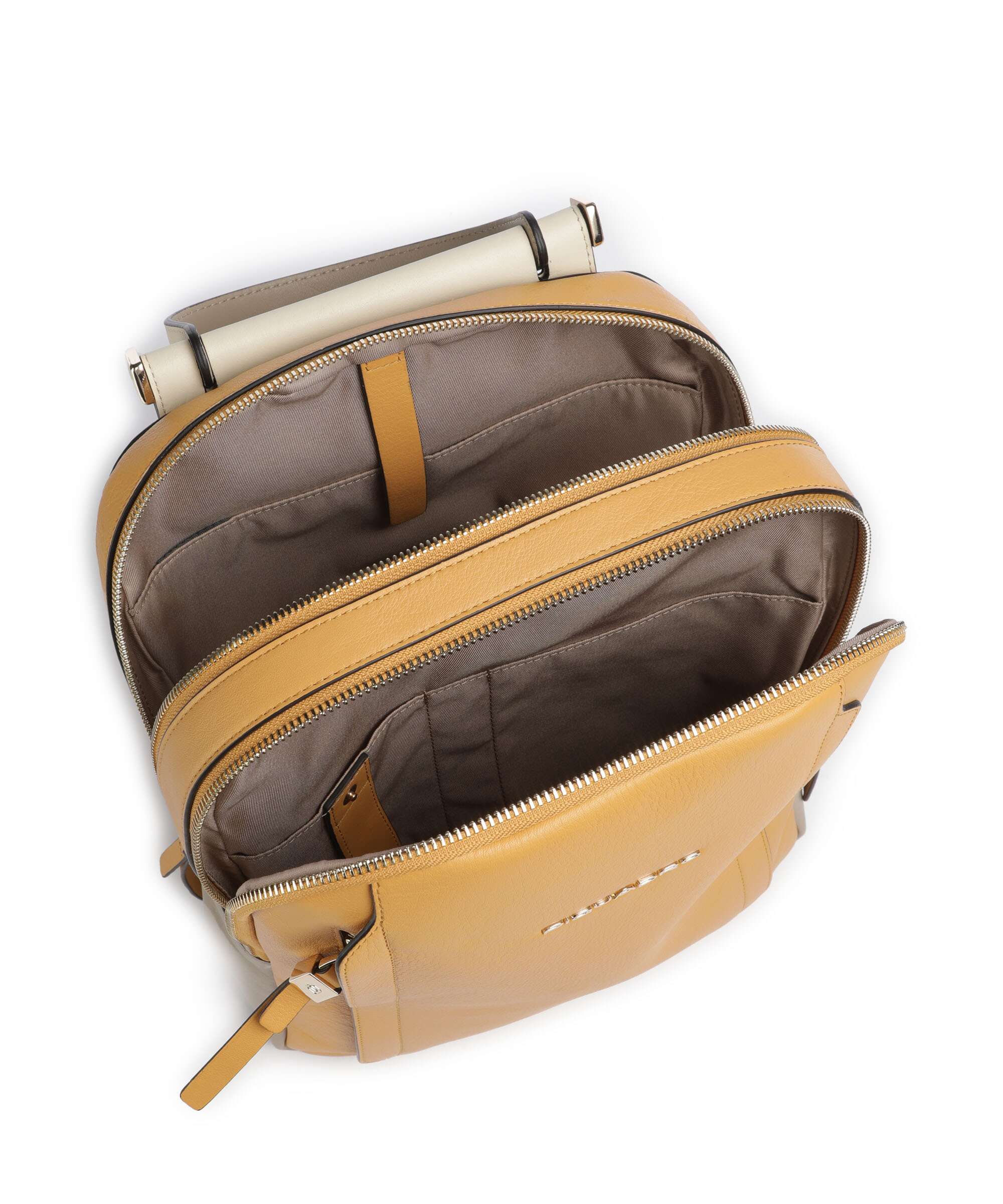 Piquadro Circle RFID Backpack yellow/beige