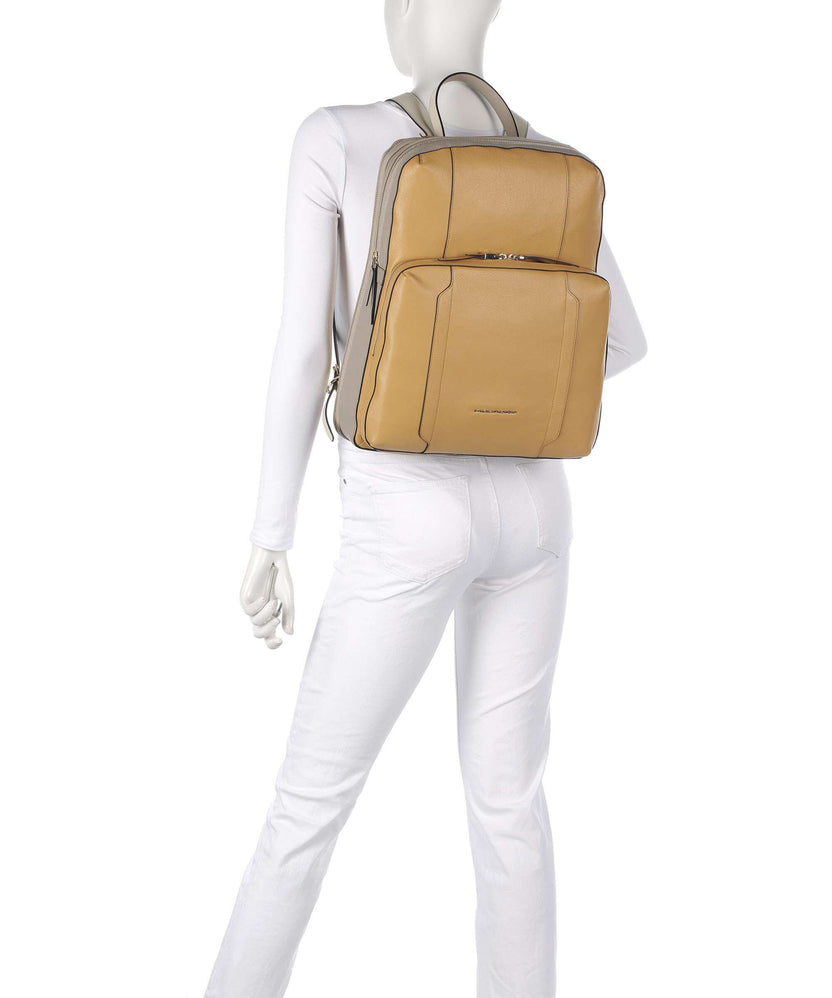 Piquadro Circle Laptop backpack yellow/beige