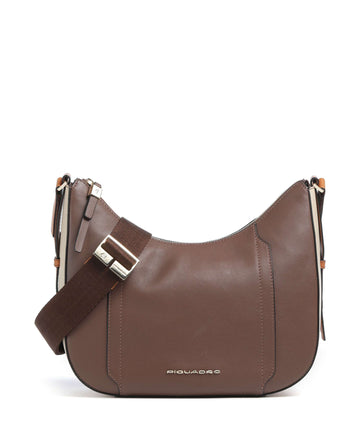 Piquadro W92 Borsa a tracolla marrone/beige