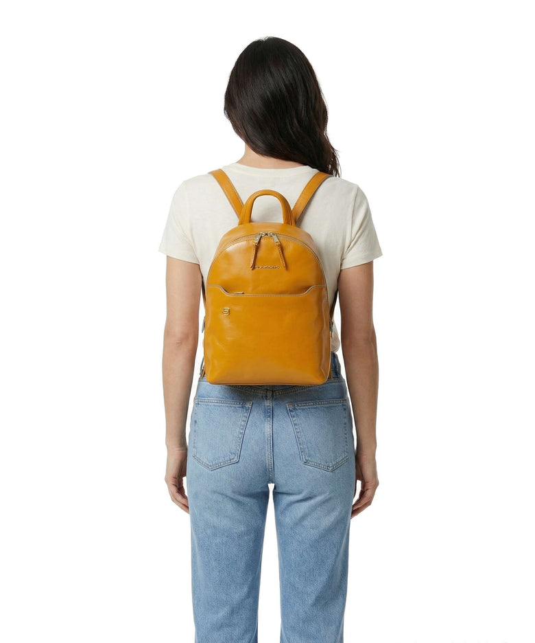 Piquadro Blue Square Backpack mustard