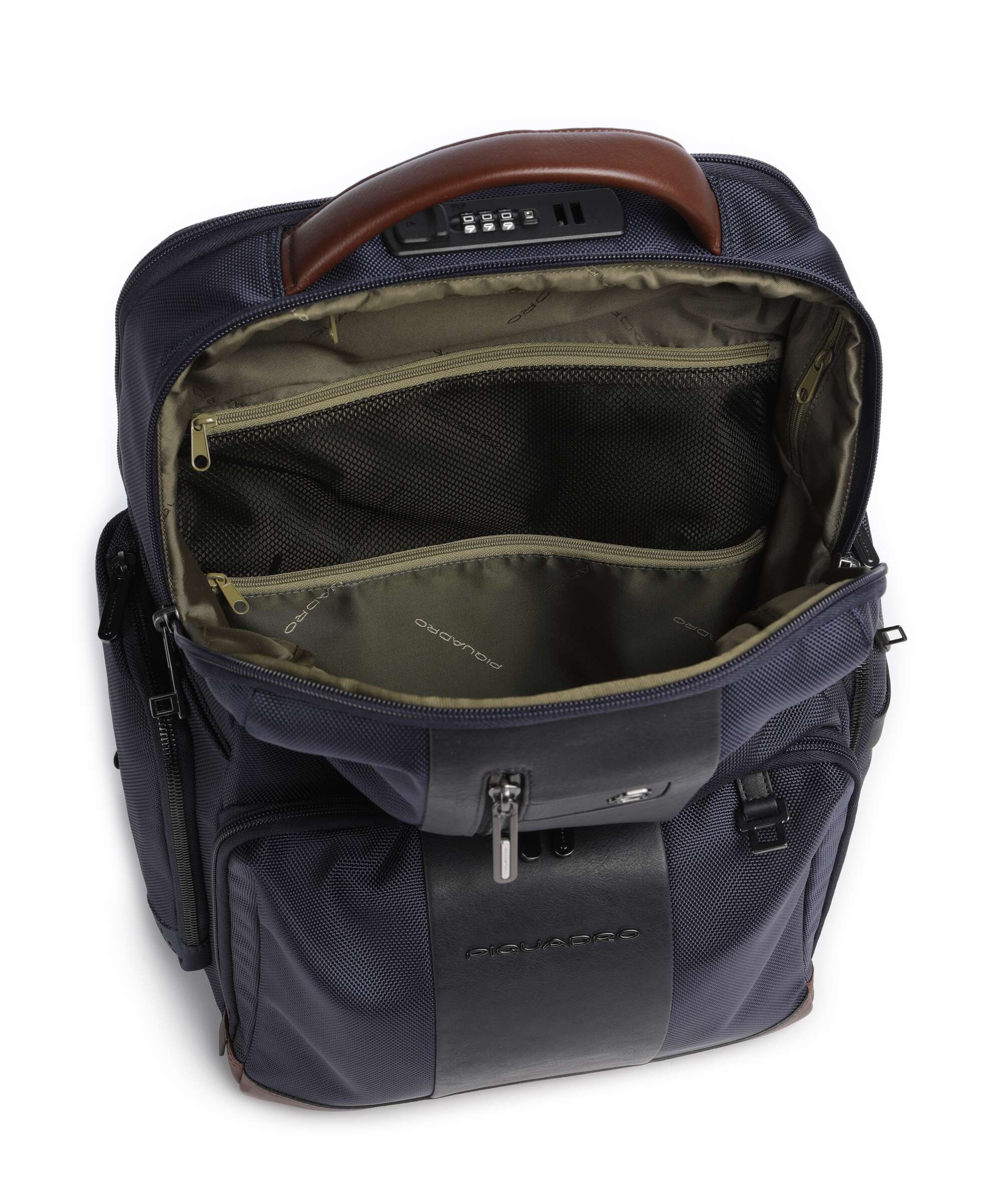 Piquadro Brief 2 Laptop backpack blue/cognac