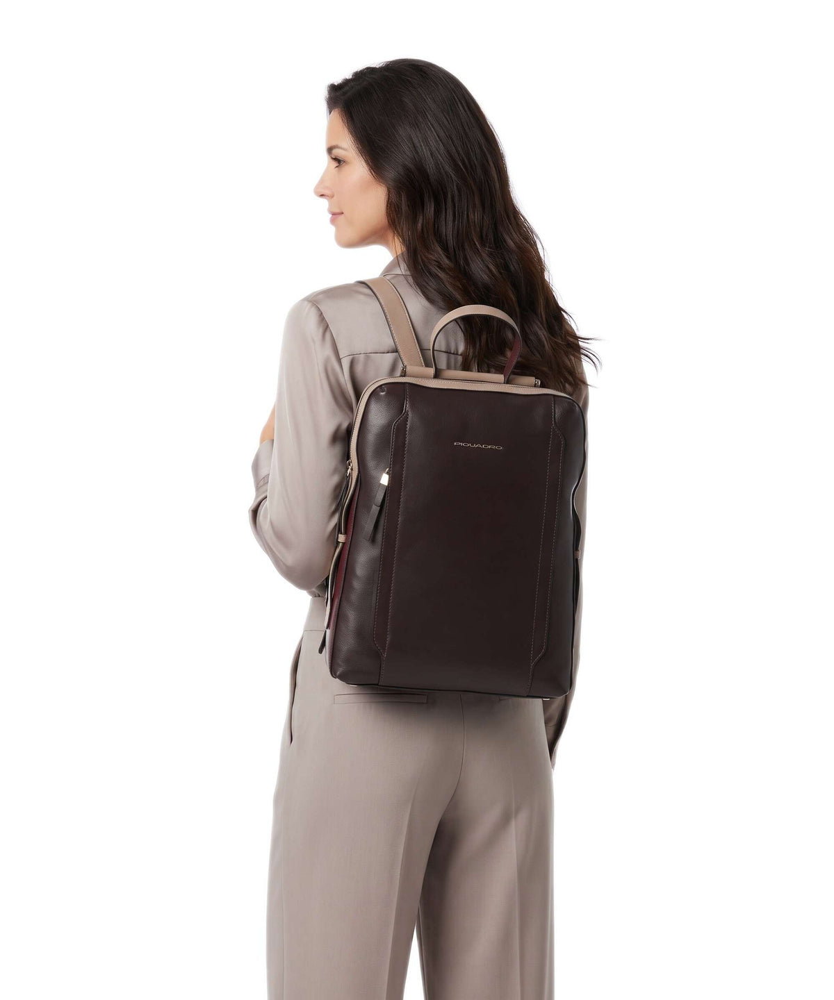 Piquadro Circle Laptop backpack bordeaux/pink
