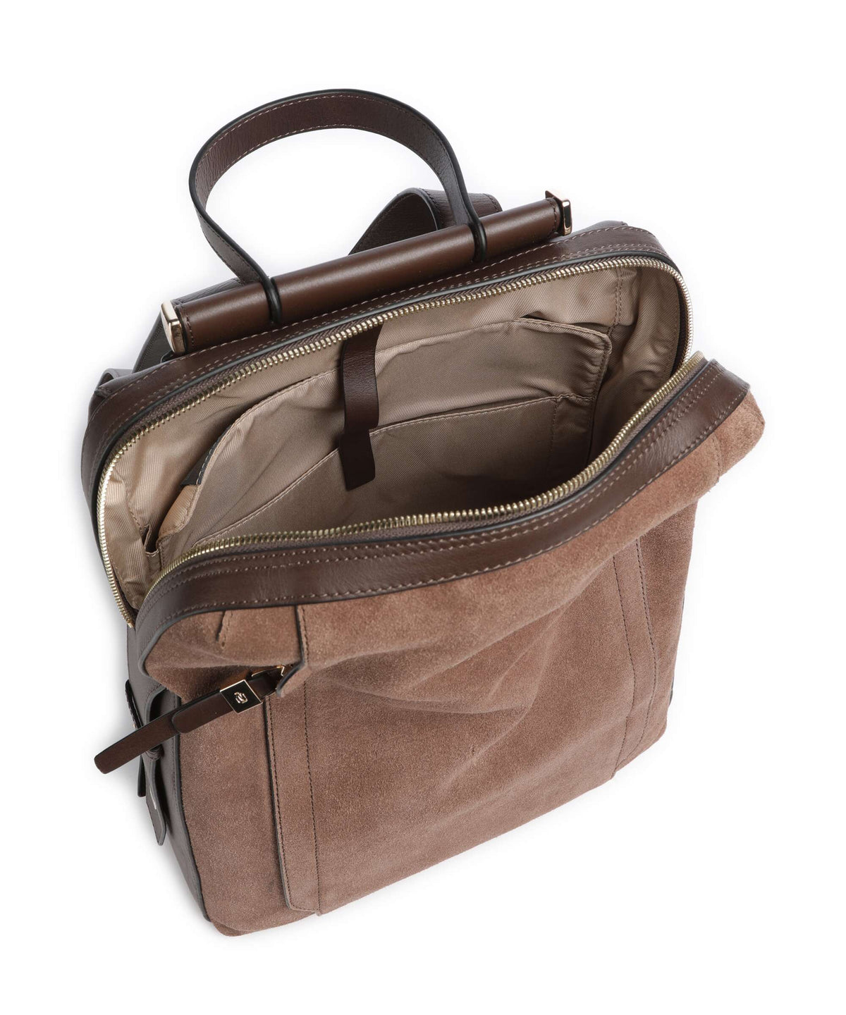 Piquadro Circle Laptop backpack suede dark brown