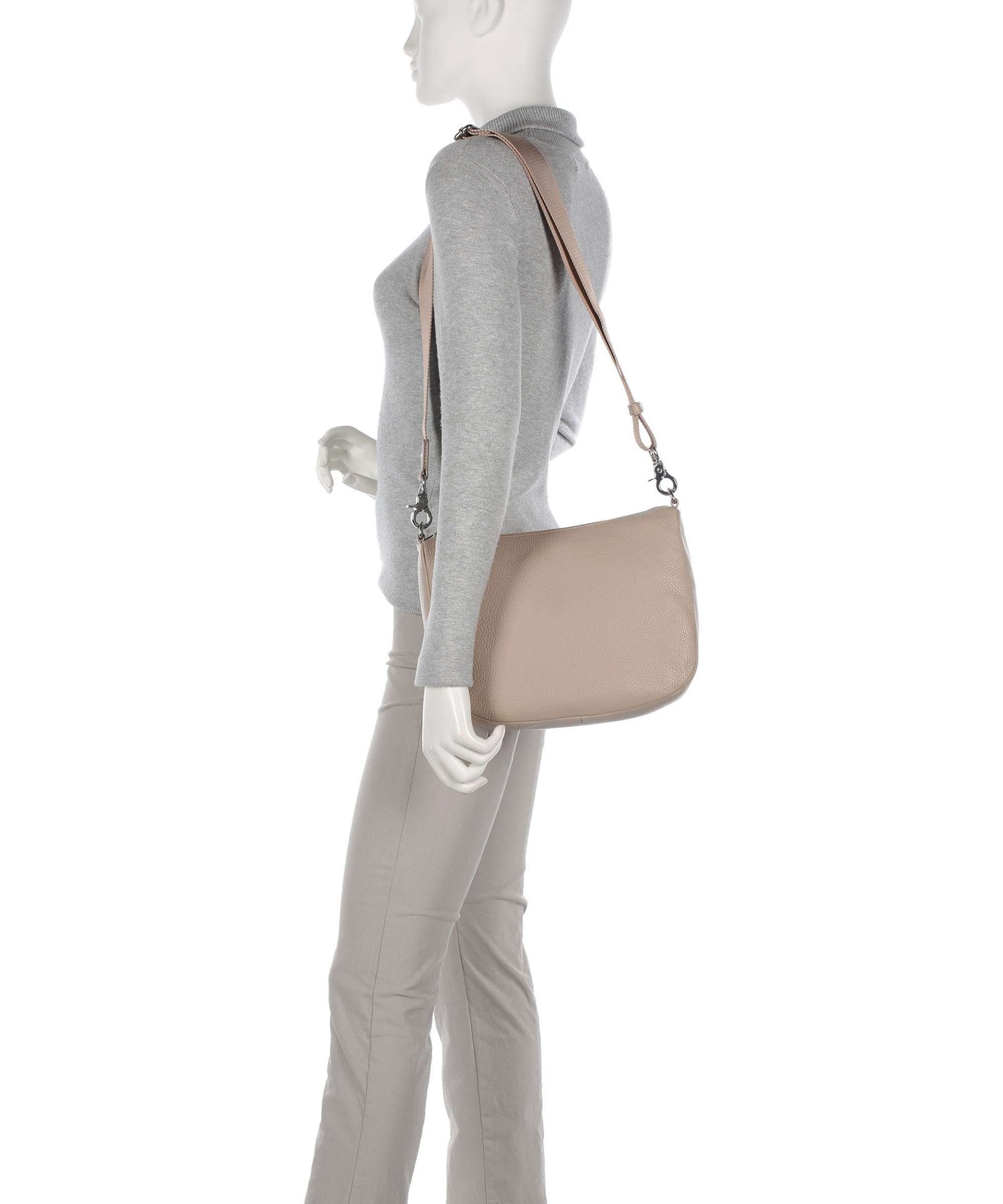 Mandarina Duck Mellow Leather Crossbody bag warm taupe