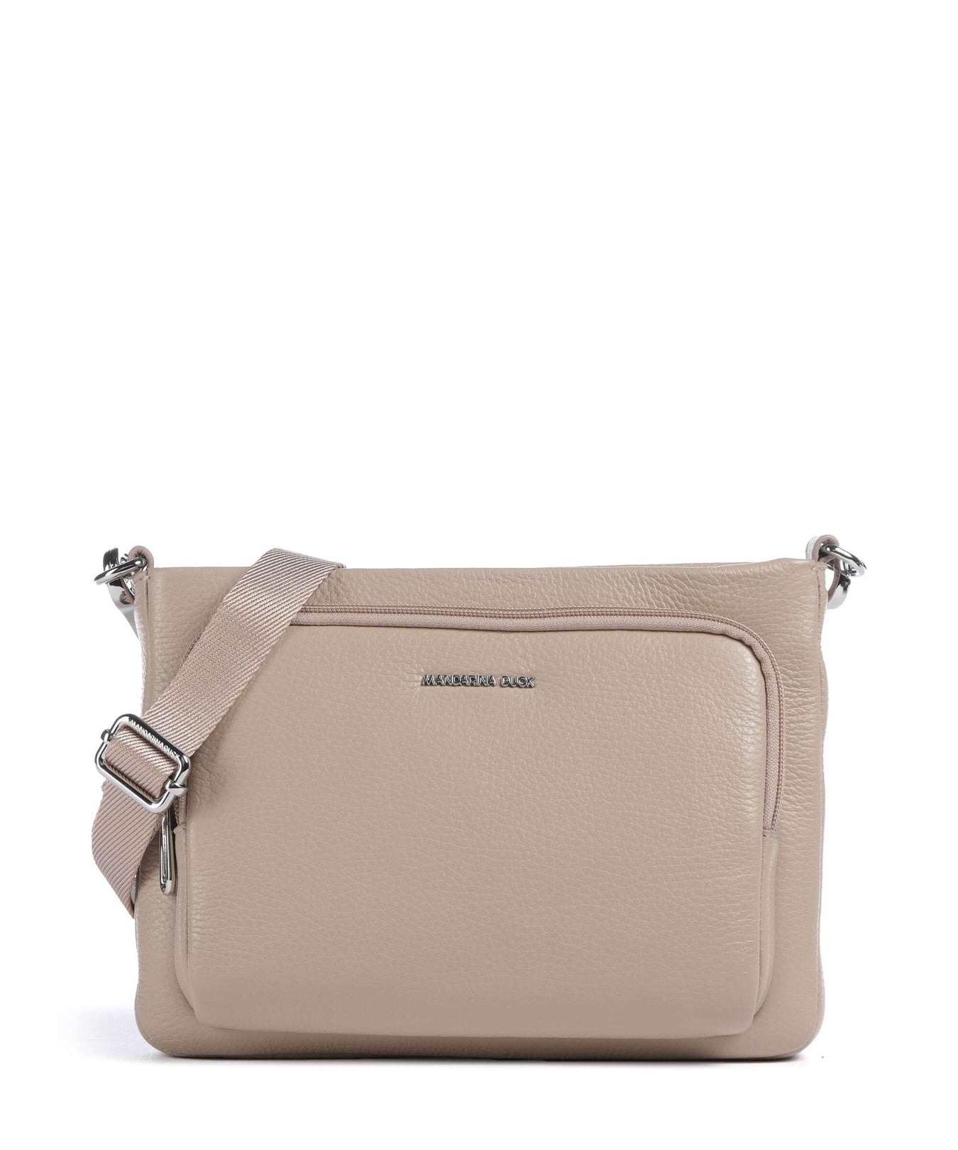 Mandarina Duck Mellow Leather Crossbody bag warm taupe