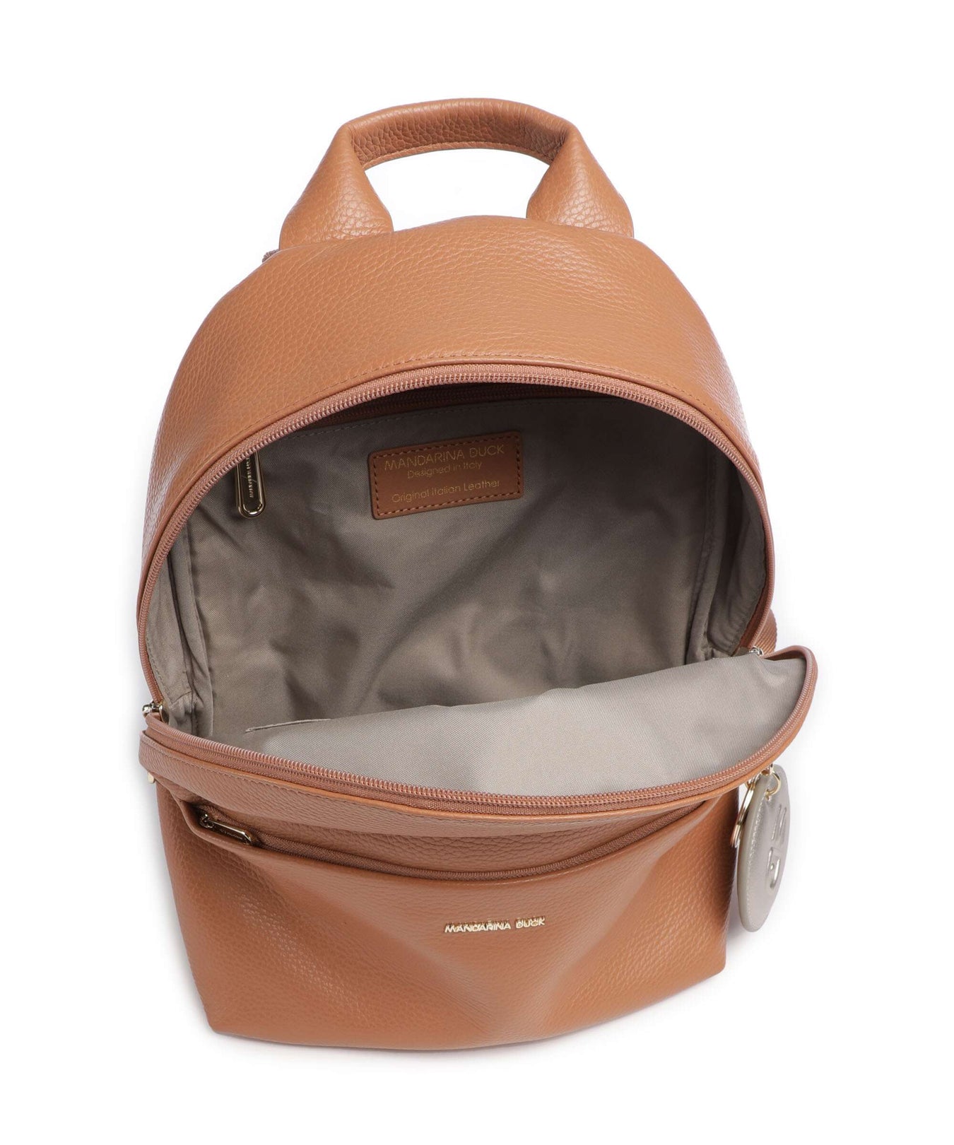 Mandarina Duck Mellow Leather Backpack pecan nut