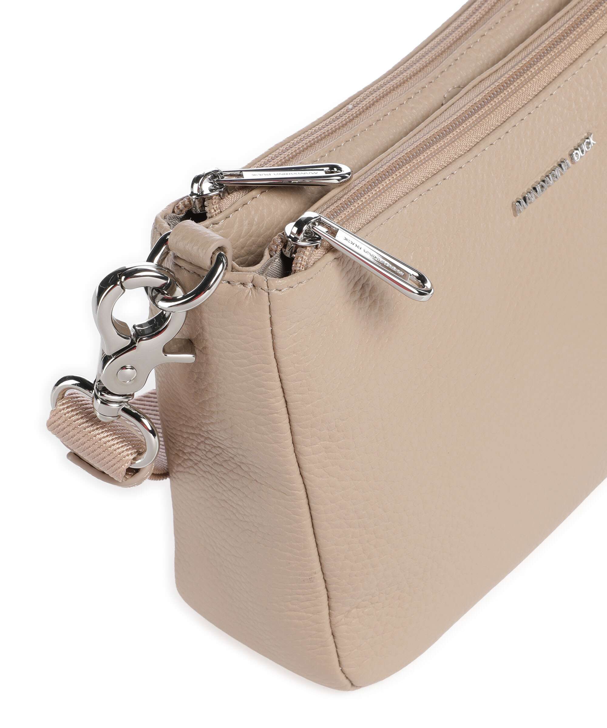 Mandarina Duck Mellow Leather Crossbody bag warm taupe