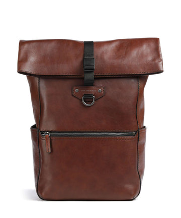 The Bridge Iacopo Zaino roll-top marrone/rut scamosciato opaco
