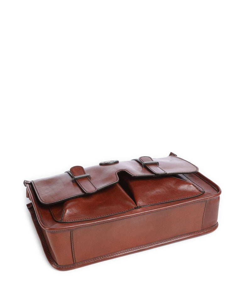 The Bridge Isaia Messenger bag marrone/rut scamosciato opaco