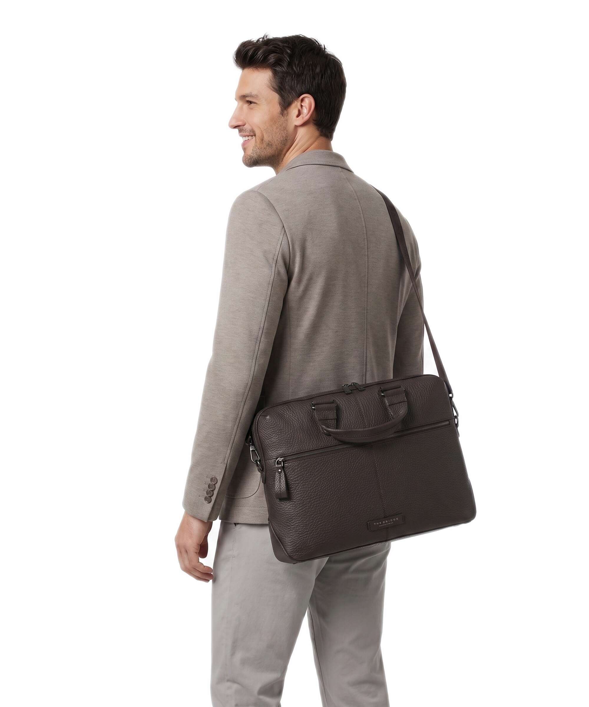 The Bridge Manfredi Briefcase moka