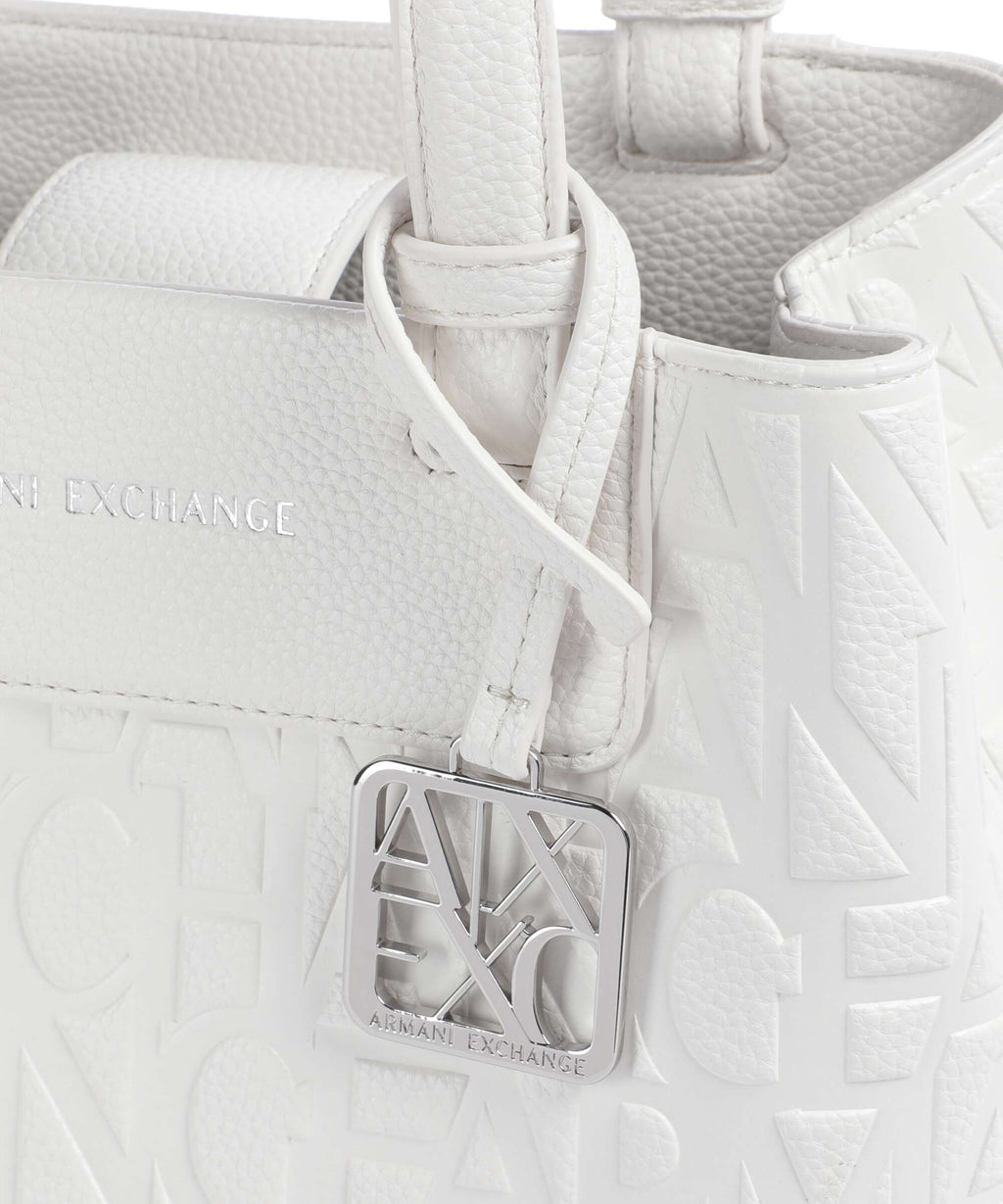 Armani Exchange Liz Monogram S Handbag off white