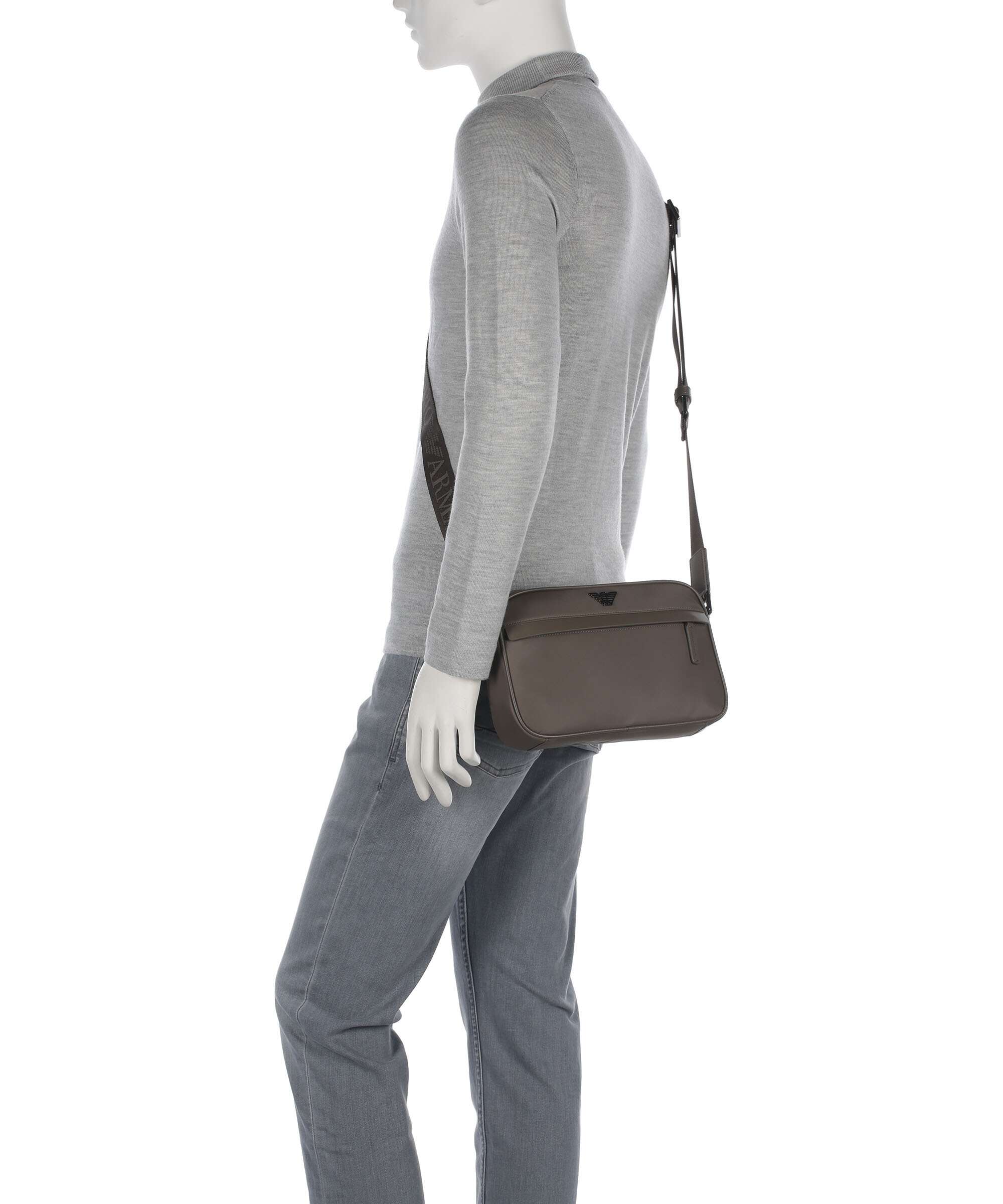 Emporio Armani Recycled Nylon Crossbody bag major brown