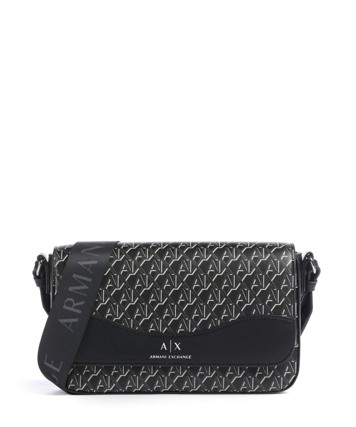 Armani Exchange Wave Monogram Crossbody bag black