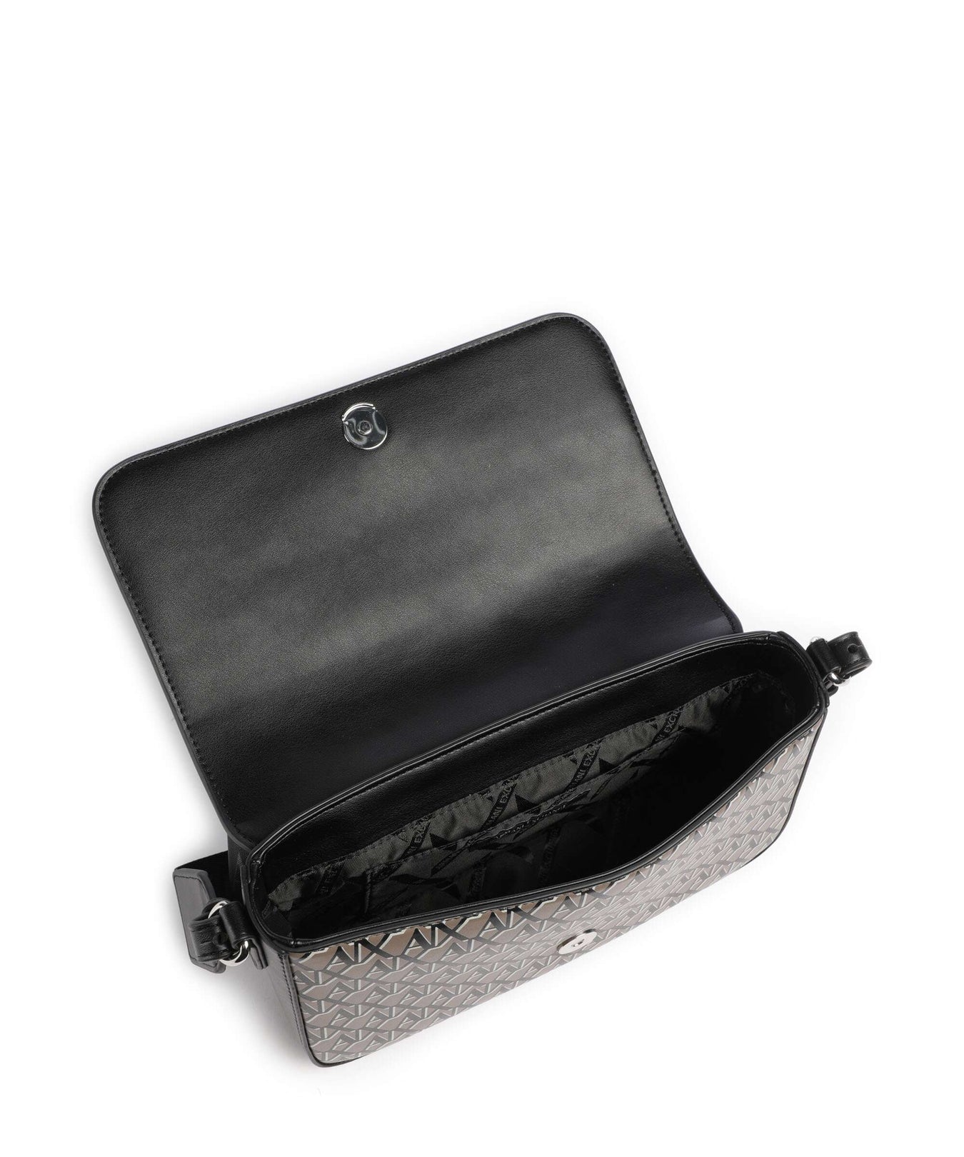 Armani Exchange Wave Monogram Crossbody bag brown bass/black