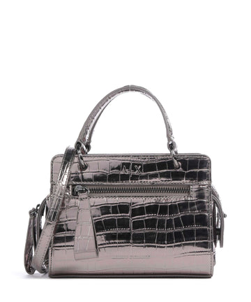 Armani Exchange Diane Mini Croco Borsa a tracolla gunmetal