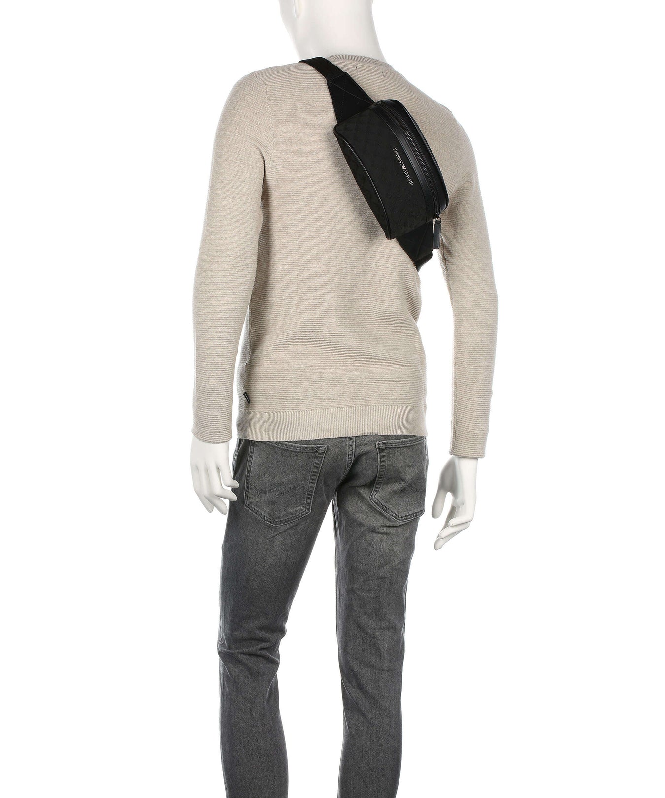 Emporio Armani Omnia Jacquard Fanny pack black