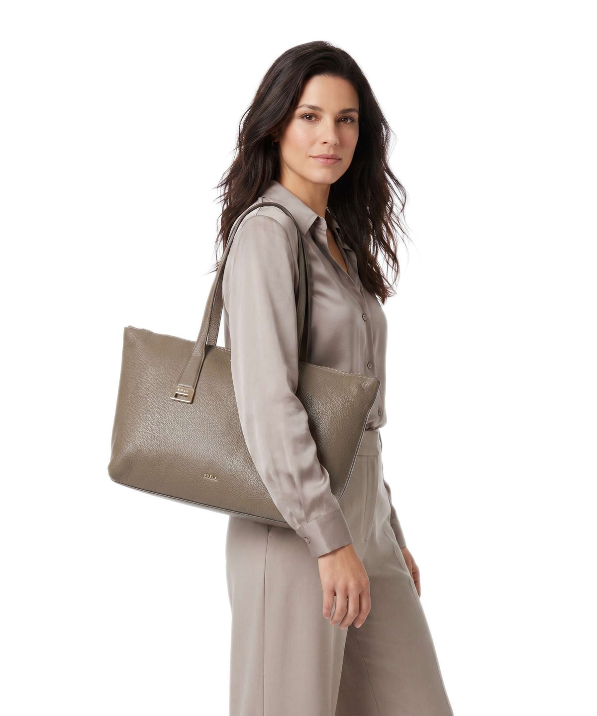 Furla Olivia M Tote bag muddy gray