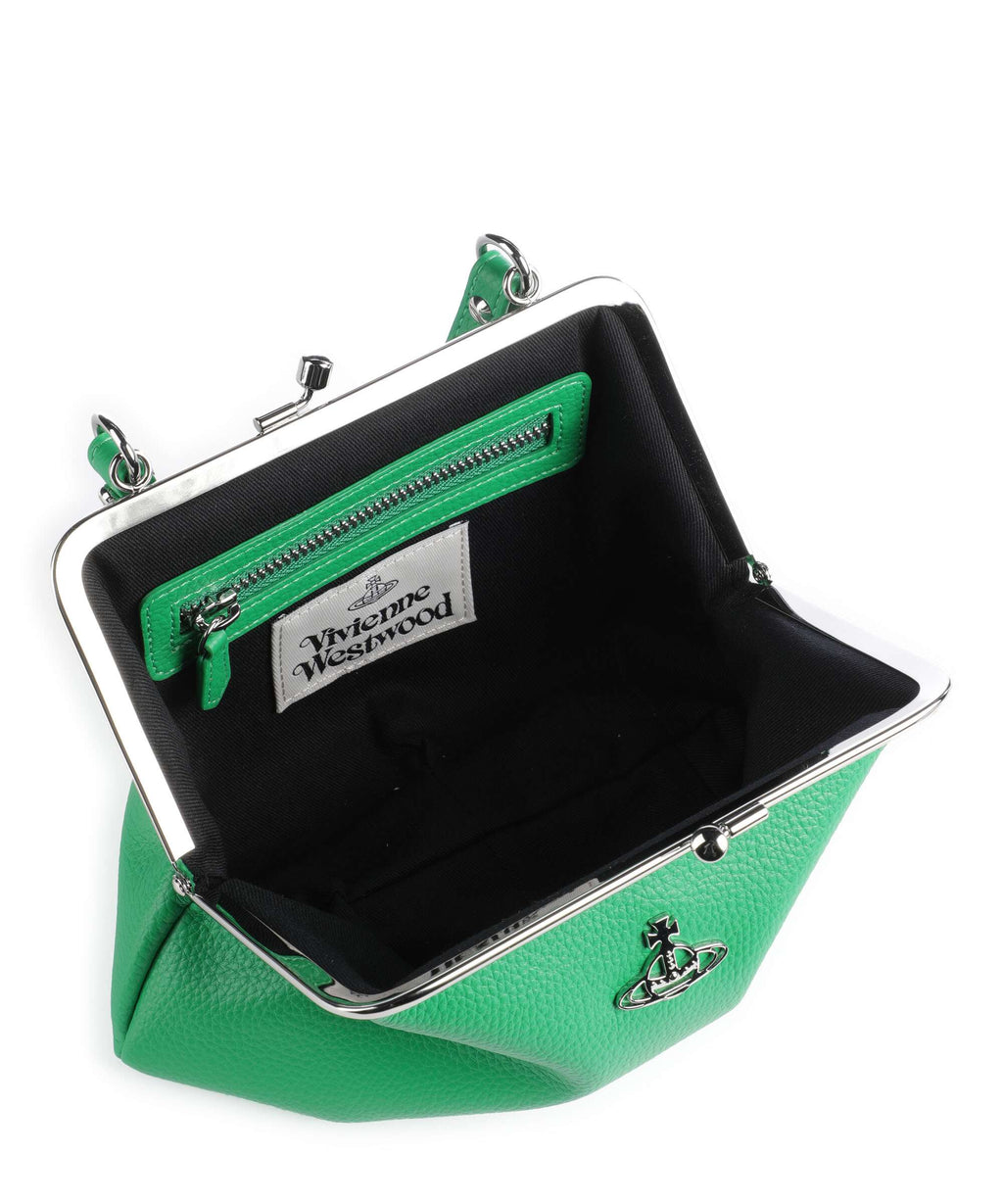 Vivienne Westwood Granny Frame Re-Vegan Grain Crossbody bag bright green