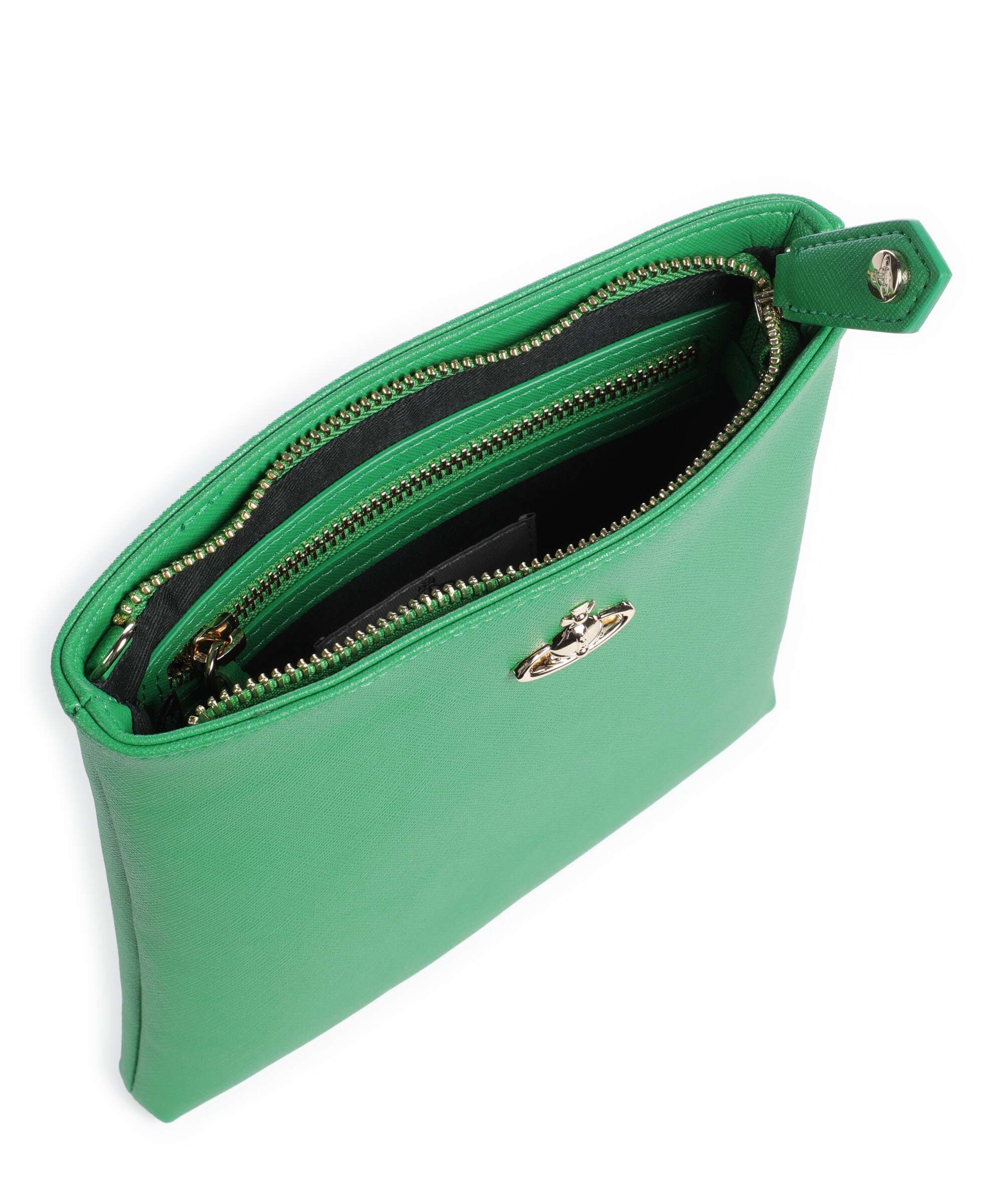 Vivienne Westwood Squire Square Saffiano Biogreen Crossbody bag bright green