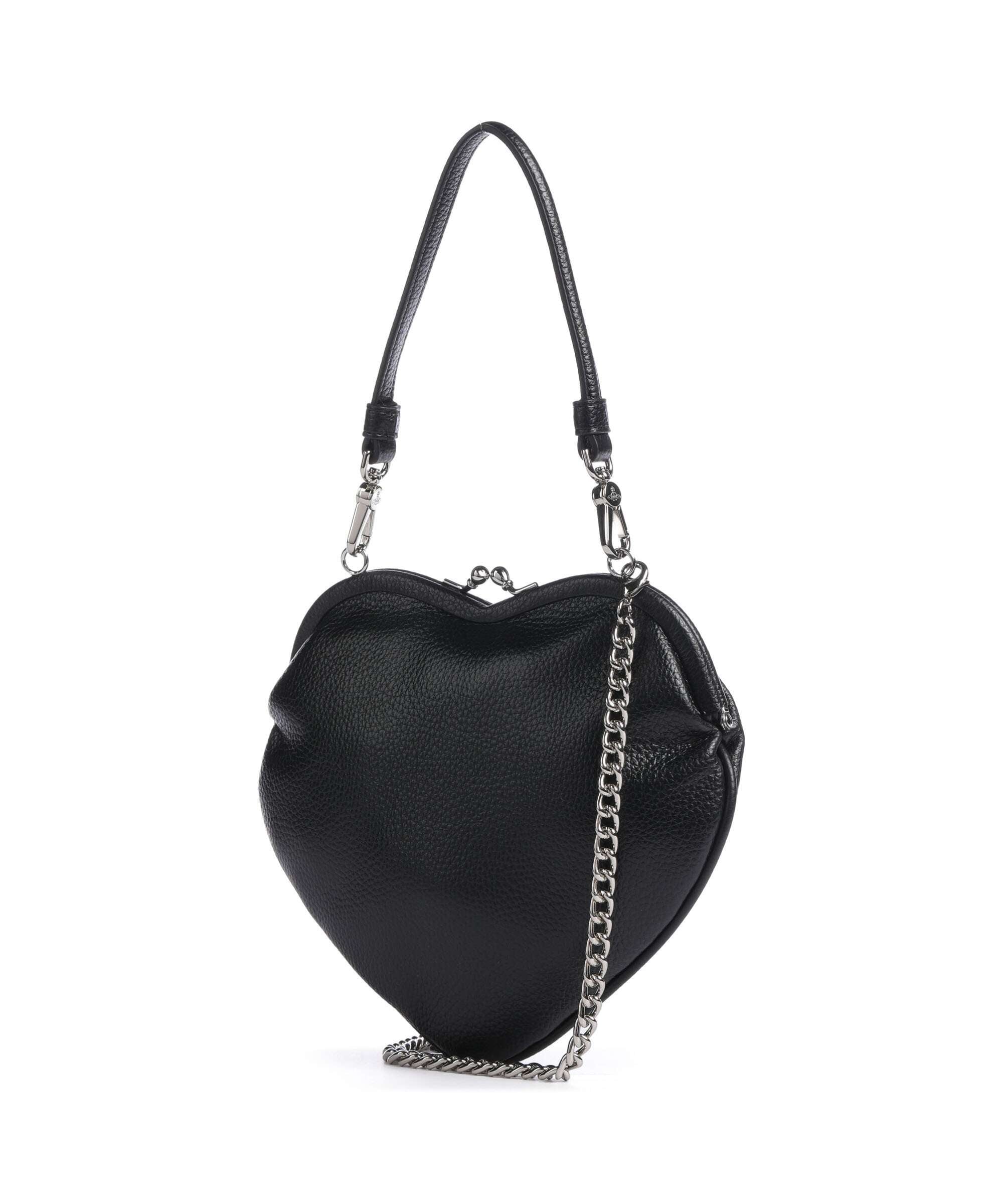 Vivienne Westwood Belle Heart Frame Re-Vegan Grain Shoulder bag black