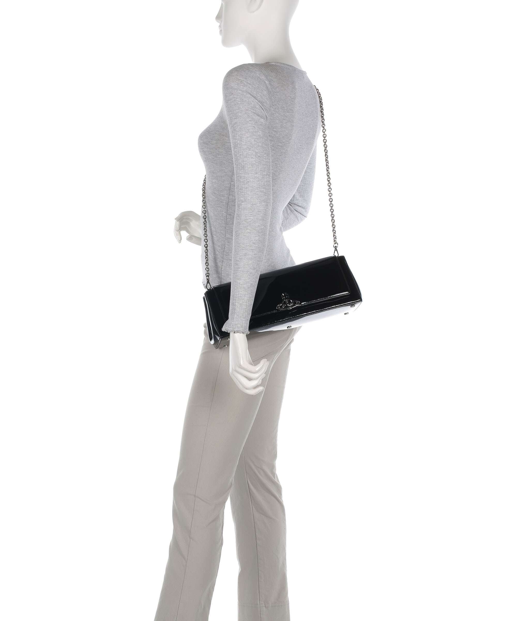 Vivienne Westwood Hazel Shiny Patent Large Shoulder bag black