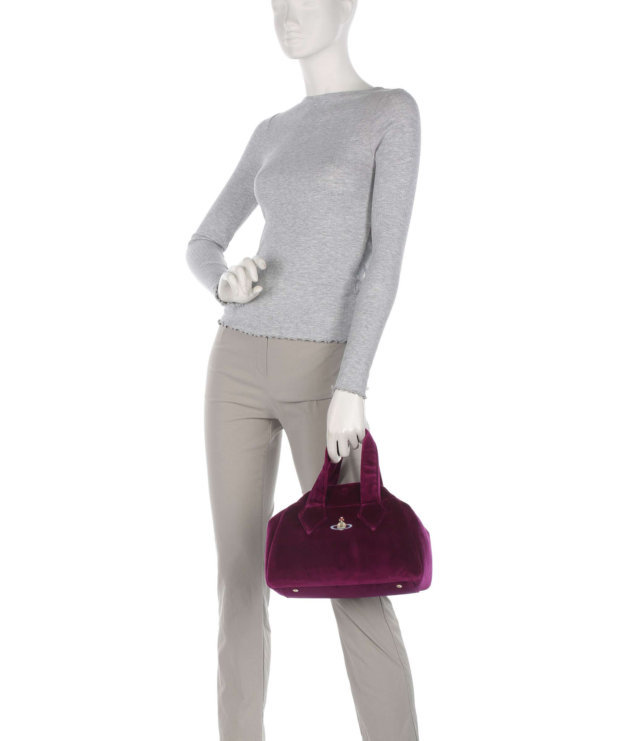 Vivienne Westwood Archive Velvet Medium Handbag purple