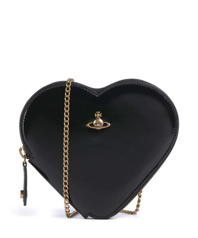Vivienne Westwood Heart Shiny Patent Crossbody bag black
