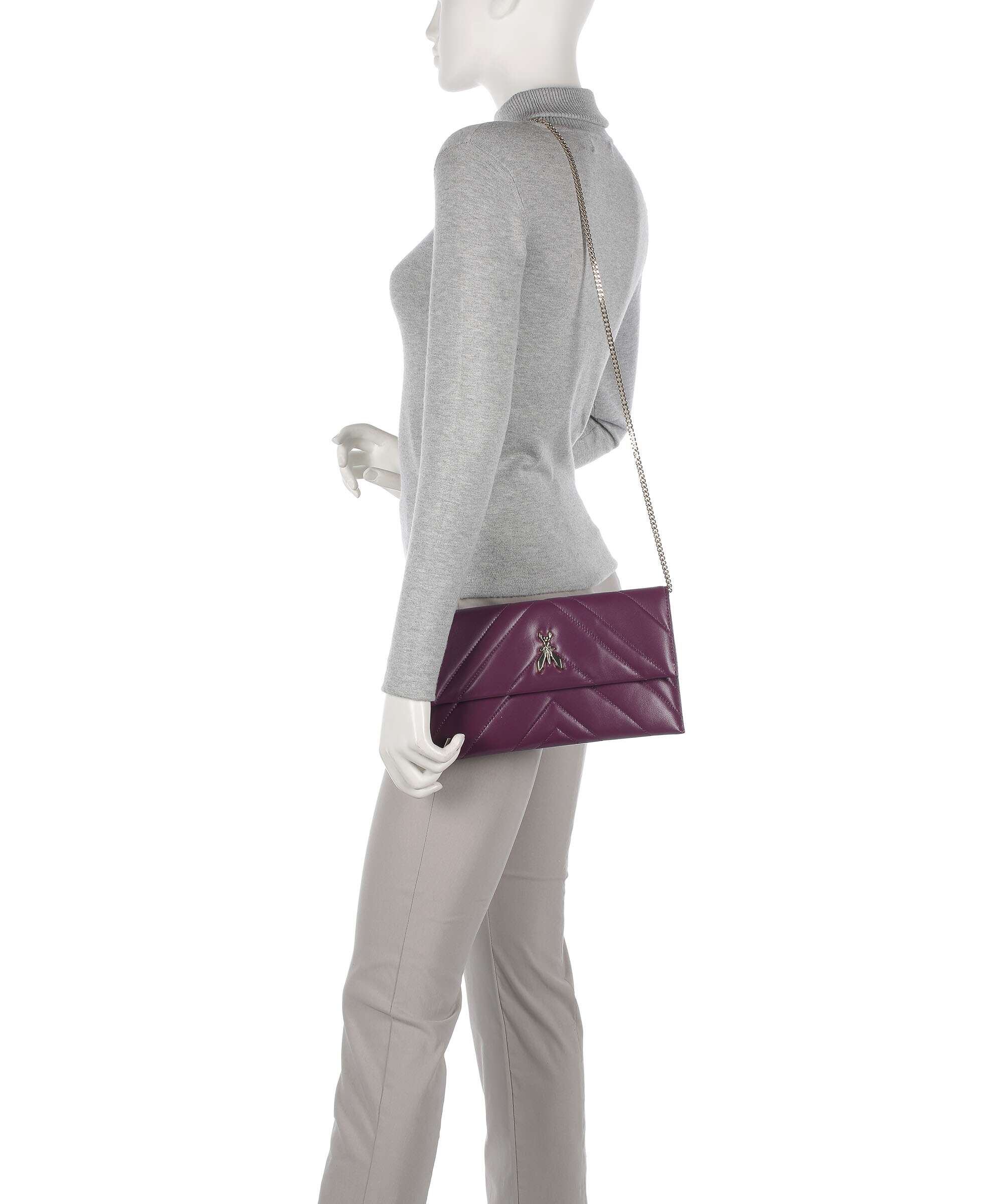 Patrizia Pepe Fly Quilted Crossbody bag futuristic purple