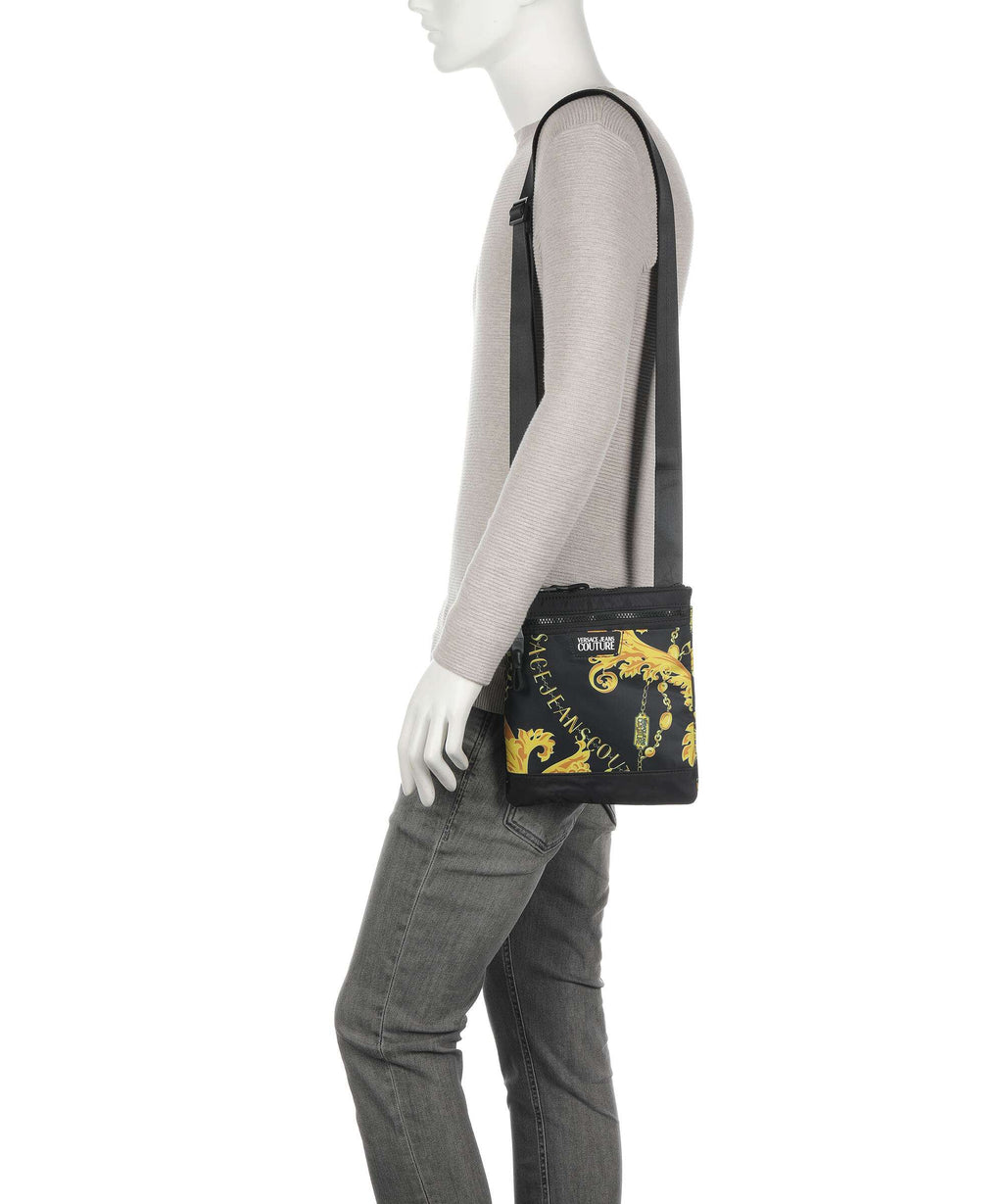 Versace Jeans Couture Iconic Printed Logo Crossbody bag black/gold