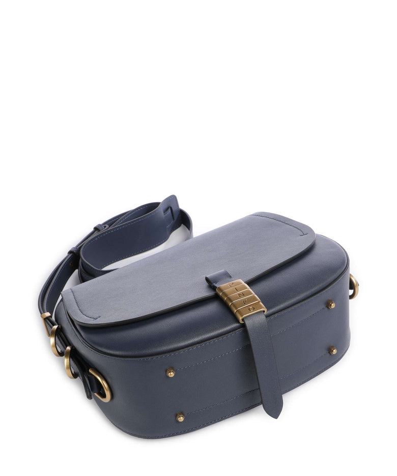 Pinko Saddle Classic Crossbody bag blu indaco ombroso/antique gold