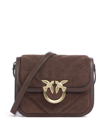 Pinko Love Box Borsa a tracolla marrone castano/matt gold