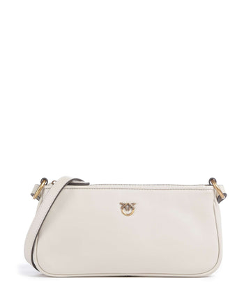 Pinko Half Moon Mini Borsa a tracolla bianco seta/antique gold