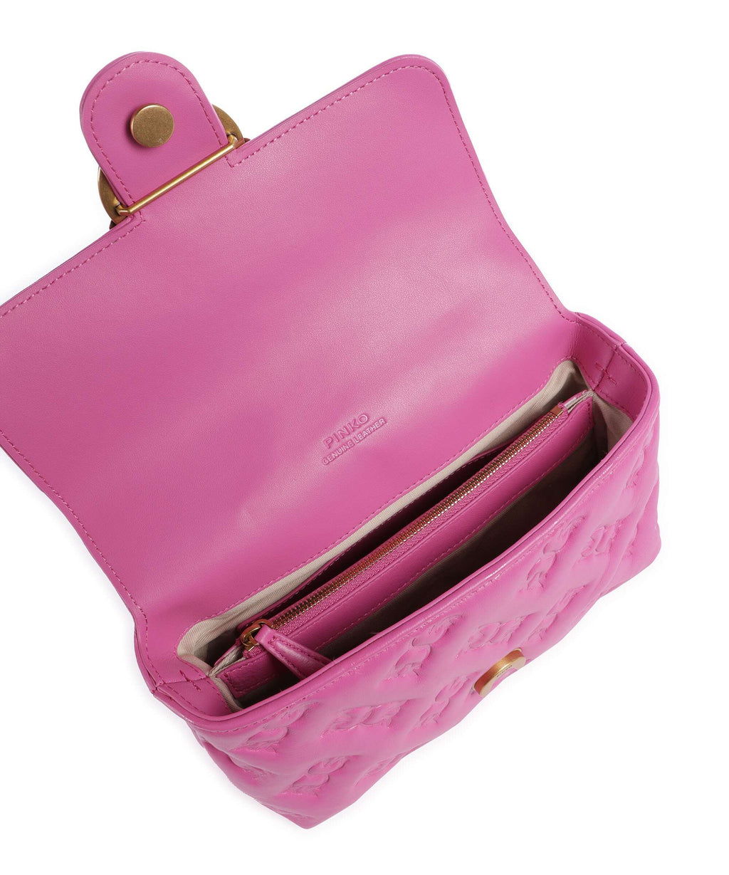 Pinko Love Lady Puff Mini Handbag rosa flogo/antique gold